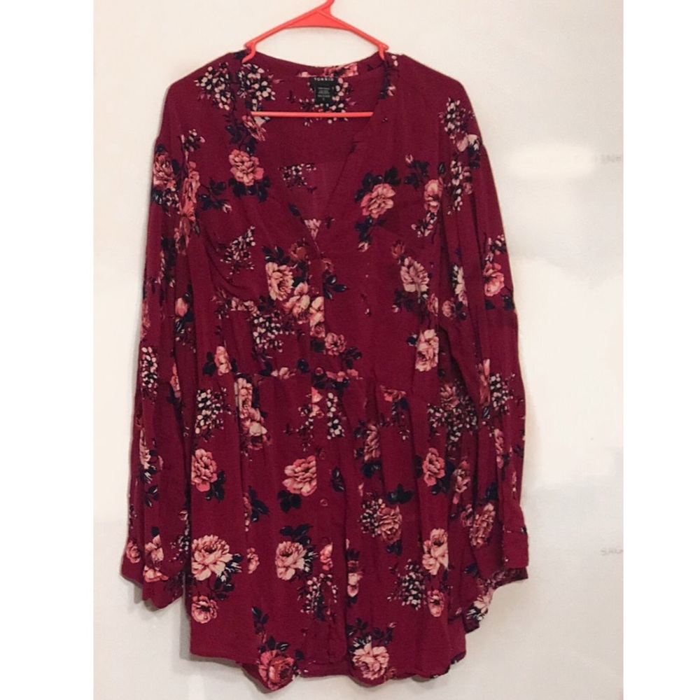 Torrid Floral Smocked Fall Blouse